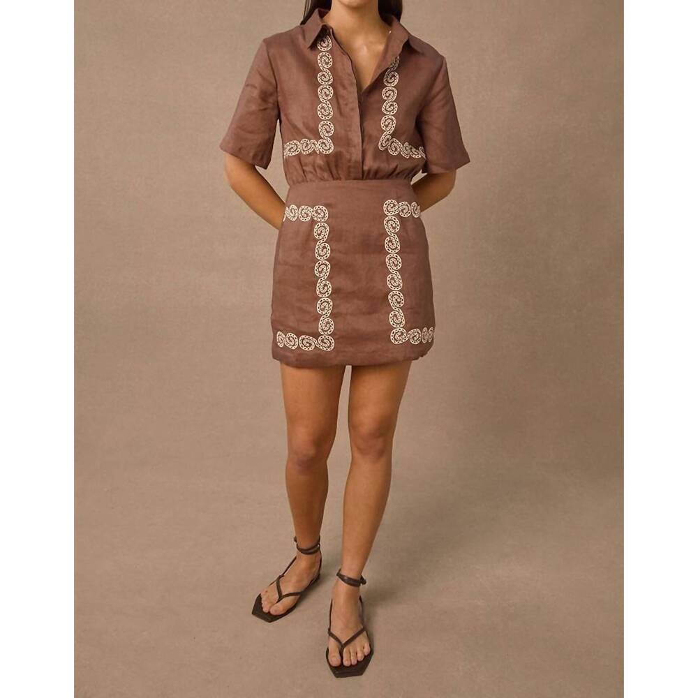 NEW MON RENN ora shirt dress in cocoa biscuit